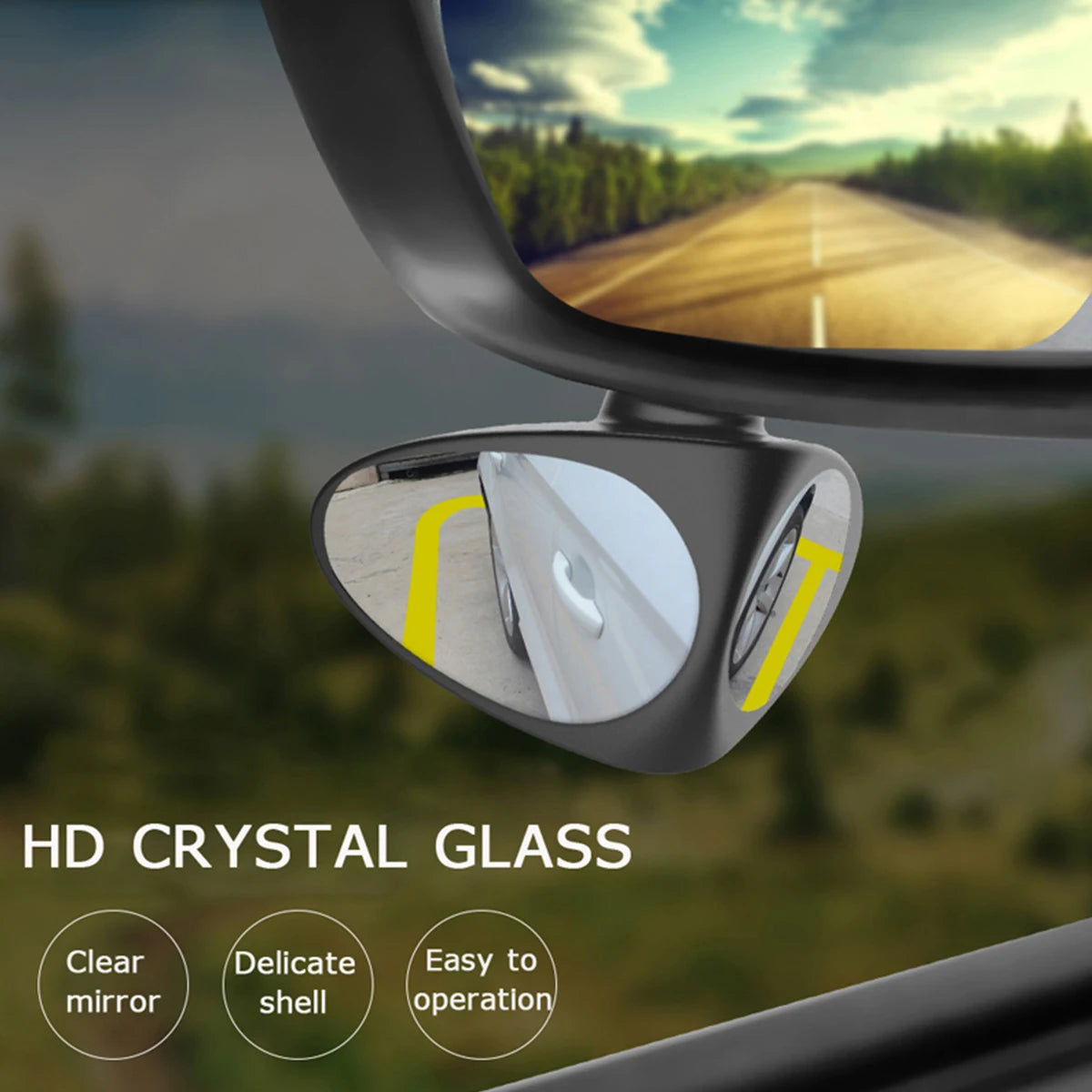 2Pcs, Car Rearview Mirrors, 360° Blind Spot Mirror, Adjustable Rotatable Convex Wide-angle Clear Rearview Safety Mirror Accessories