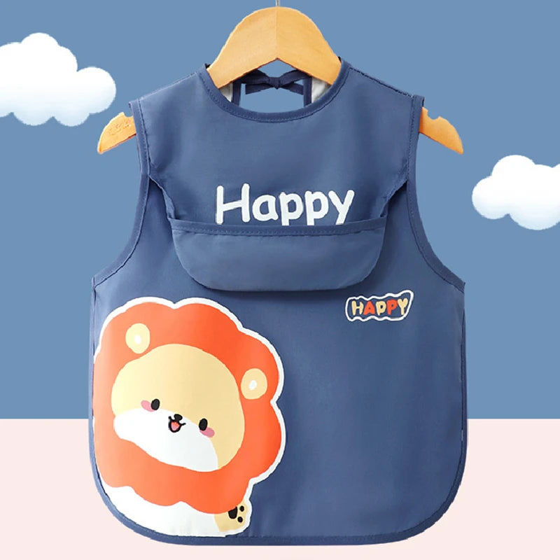 Baby Smock Bibs Waterproof Long Sleeve Eating Feeding Art Apron Newborn Toddler Burp Cloths Fit 0-3 Years Dropshipping