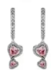 New 925 Silver bow Heart-shaped Ring Necklace, Suitable for Valentine's Day, Holiday Gifts for Women, DIY High-end, Fashion Jewelry