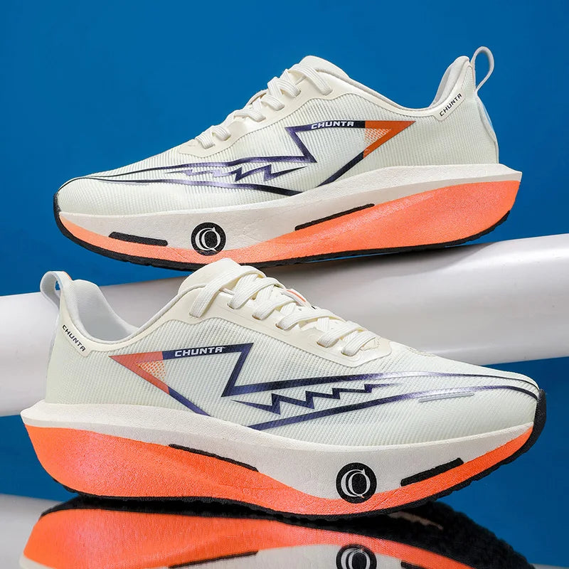 Men's Fashionable Casual and Comfortable Sports Running Shoes, Breathable Fabric Upper, Non-Slip and Wear-Resistant Cushioning Soles, Round-Toe Lace-Up Casual Running Shoes, Suitable for All Seasons
