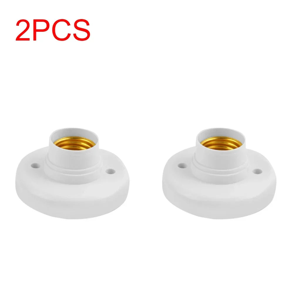 1-20Pcs, 220V E27 Screw Lamp, Stand Light Bulb Socket Holder Adapter Base, Cap Socket White Ceiling Light Lamp Bulb Fixing Base