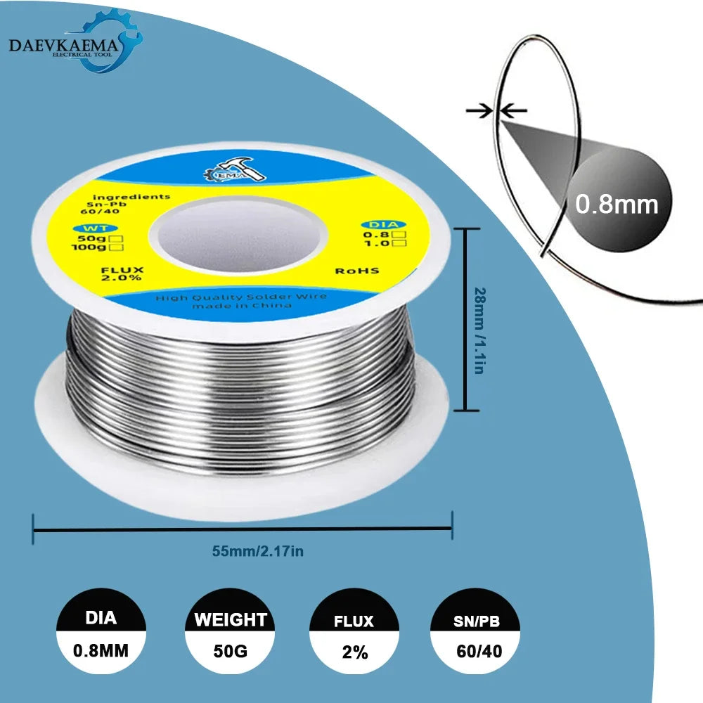 EMA Quality Welding TIN Wire, 60/40 0.8mm 1.0mm, Soldering, Solder Wire Tin Flux For Soldering Welding, Solder Wire