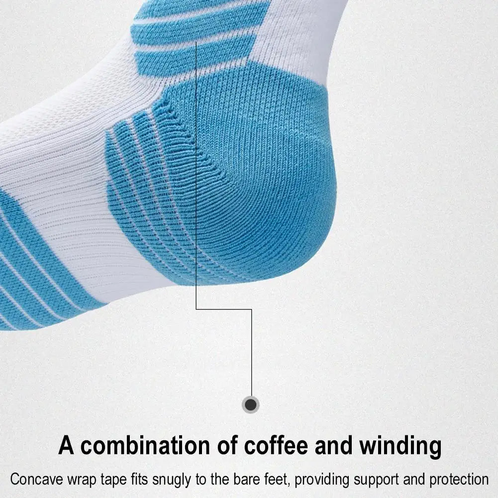 Bullfight 2.0 Men's High-top Sports Towel Basketball Socks, Bottom Practical Professional Long-tube Mid-tube Elite Thick Running Socks