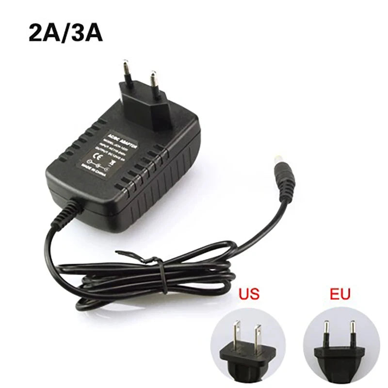 12 Volt Power Supply Transformer, AC 110V 220V  To DC 12V, EU US Power Adapter, Power Source Charger Converter DC12V 1A 2A 3A LED Driver