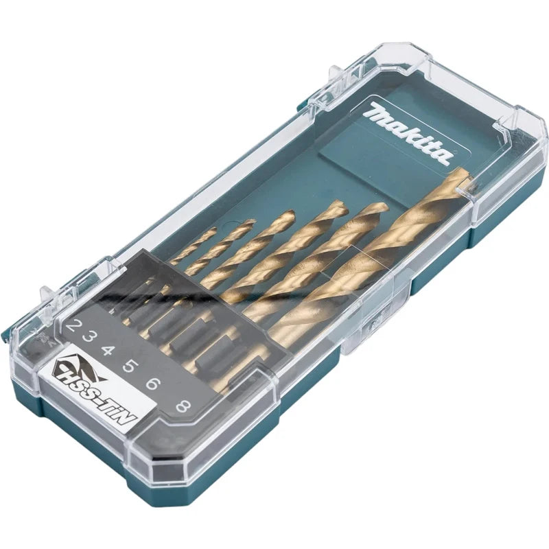 Makita D-72833 D-72861 Metal/Wood Drill Bit Set, HSS-Tin Twist Drill Various Size Multifunctional Tool Accessories