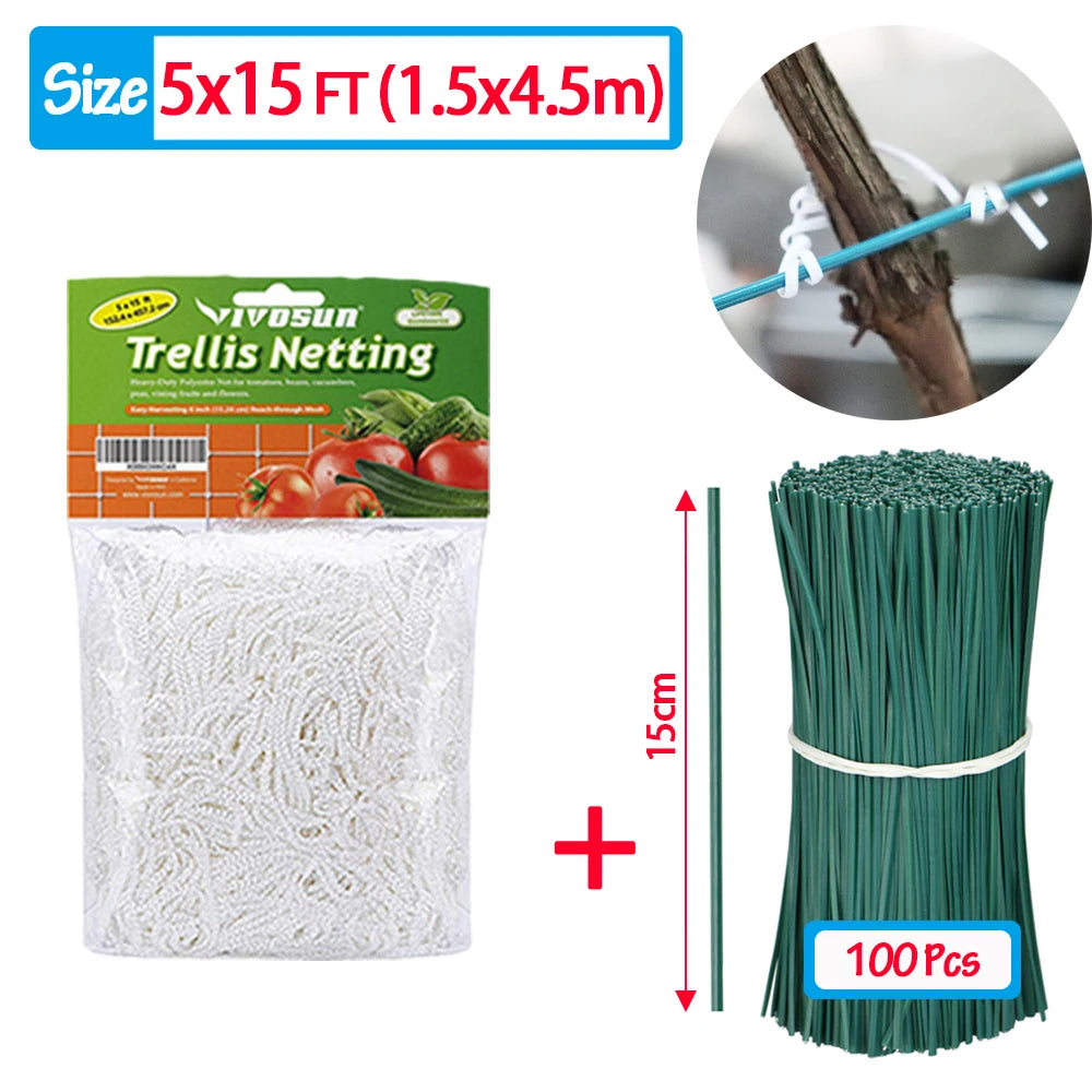 Garden Climbing Net, Trellis Netting, Heavy-Duty Plant Support Stand for Flowers Vegetable Vine, Orchard Gardening Tools