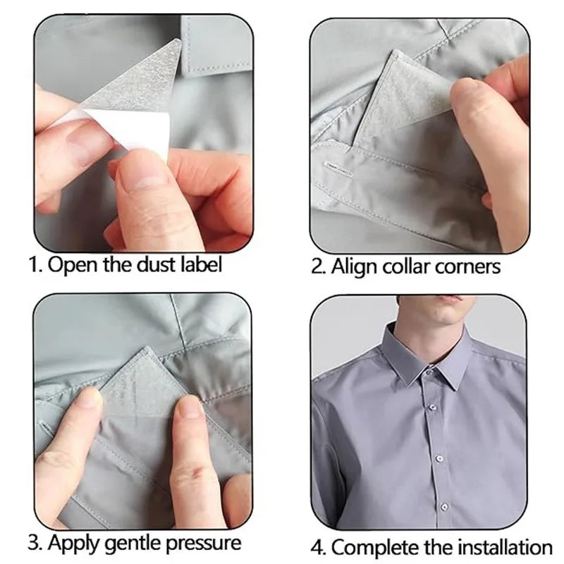 Prevent Deformation Collar Stays, Stickers, Anti Roll Stand Collar Shaper, Adhesive Shaping Patch, Avoid Curl Polo Shirts Fixed Pads