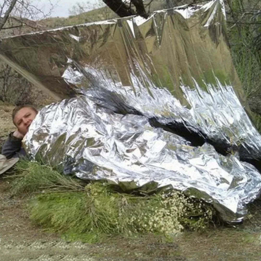 1/2/10Pcs, Emergency Blanket, Outdoor Survival First Aid, Military Rescue Kit, Windproof Waterproof Foil, Thermal Blanket for Camping