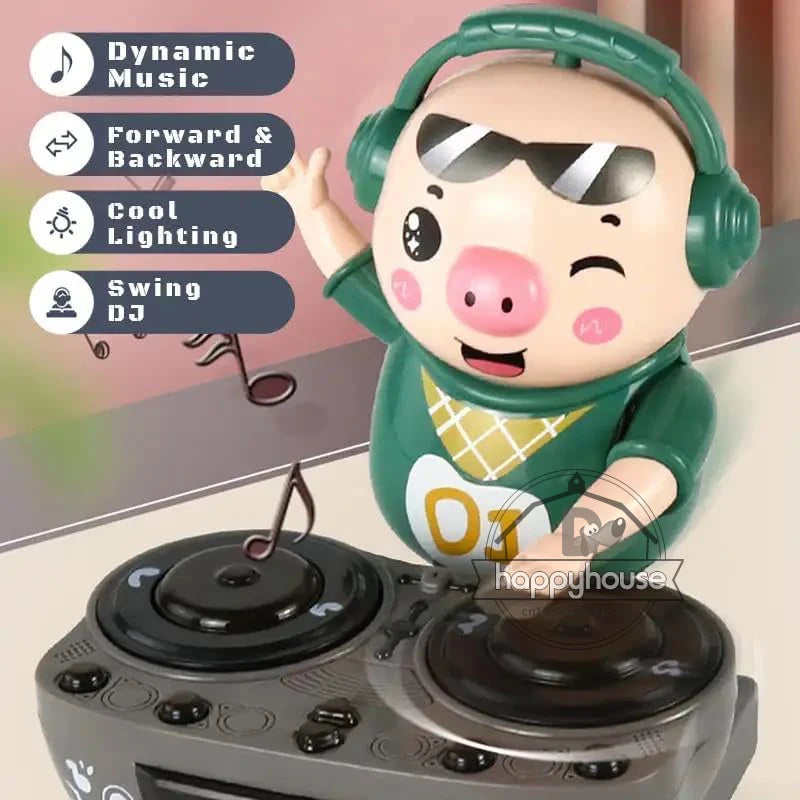Electronic DJ Light Music Dancing Pig Toy, Musical Toys, Cute Swing Dancing Piggy Toy with Music LED Lights, Musical Toy for Kids
