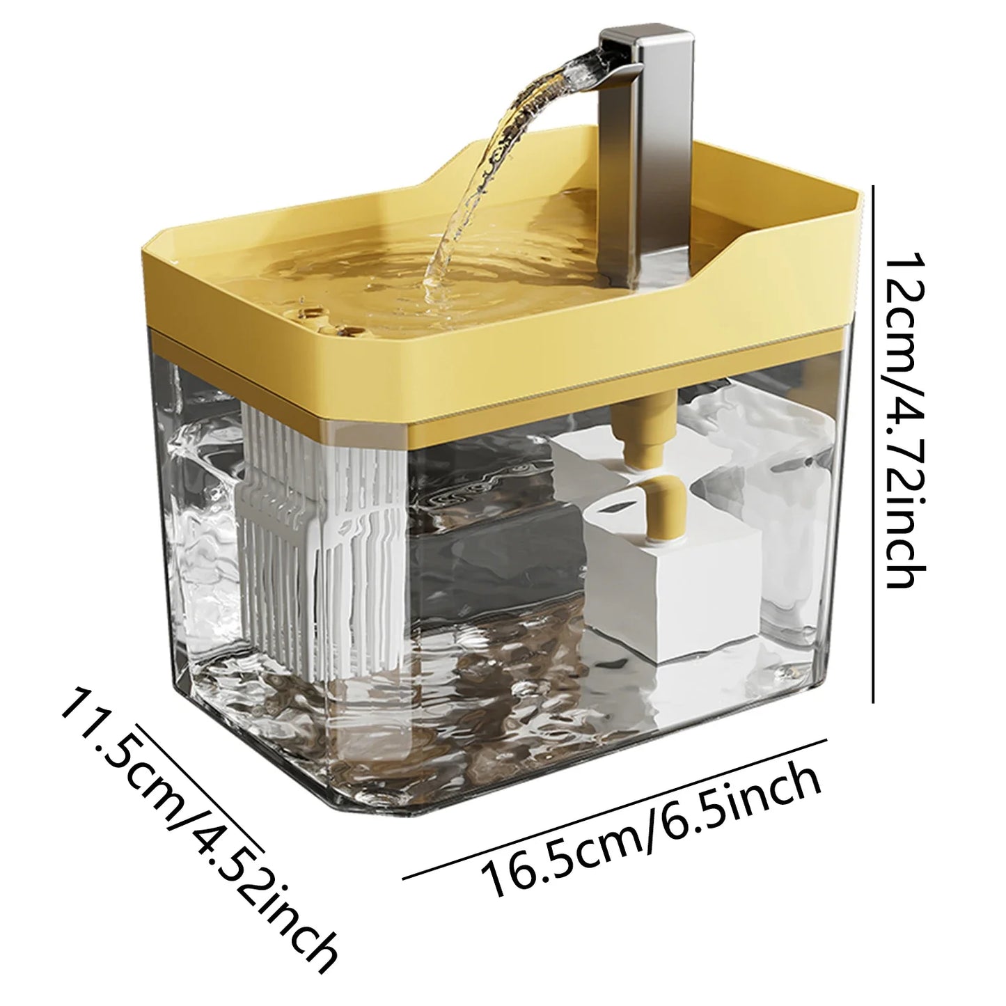 Cat Water Fountain, Auto Filter Transparent Cat Drinker, USB Anti-Dry Burning Recirculate Filtering Water Dispenser with Pump