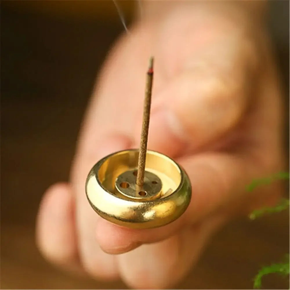Brass Incense Burner Holder For Incense, Stick Coil Bottle Gourd Shaped Copper Incense Holder, Copper Censer