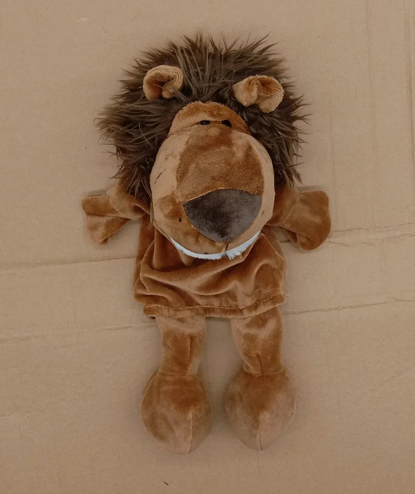 Cartoon Animal Hand Puppet Parent-child Game Doll, 35cm, Stuffed Gaming Doll, Lion Elephant Pig Appease Toys, Birthday Gifts For Children