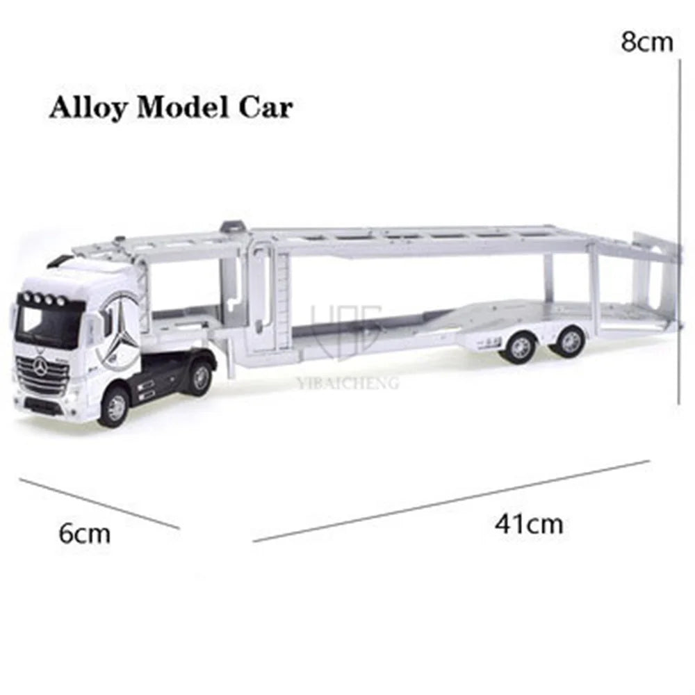 1:50 Diecast Alloy Truck Head Model Toy, Container Truck Pull Back With Light Engineering, Transport Vehicle Boy Toys For Children