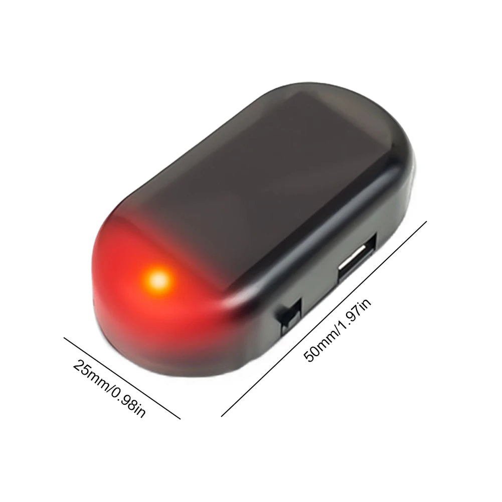 1/2Pcs, Car Fake Security Light, Solar Powered Simulated Dummy Alarm Wireless Warning Anti-Theft Caution Lamp LED Flash Imitation