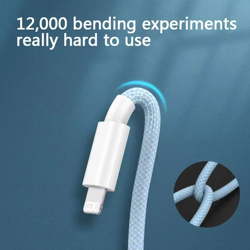 PD 20W USB-C Charging Cable For iPhone 14 13 12 11 Pro Max Xs 8 Plus iPad 3A, Fast Charging Cord, Lightning Data Cable For iPhone