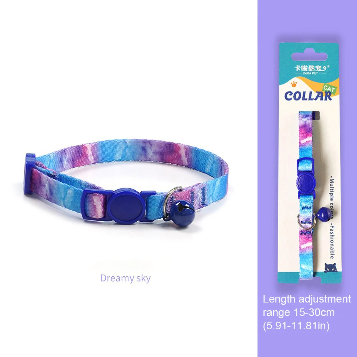 Cute Cat Weaving Necklace with Small Bell Design, Anti-Suffocation Cat Collar Adjustable 15-30cm Comfortable Soft nylon material