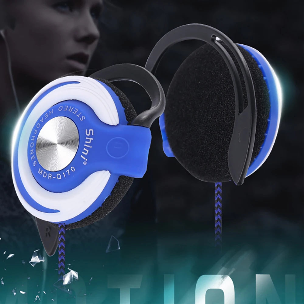 Q170 Universal 3.5mm Wired Headphones, HIFI Heavy Bass Headset, Over-ear Adjustable Ear Hook Earphones, Music Earphone