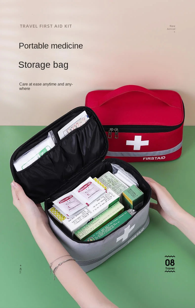 Portable First Aid Kit, Medicine Storage Bag, Outdoor Rescue Bag, Household Children's Large Capacity Medical Kit, Storage Organize