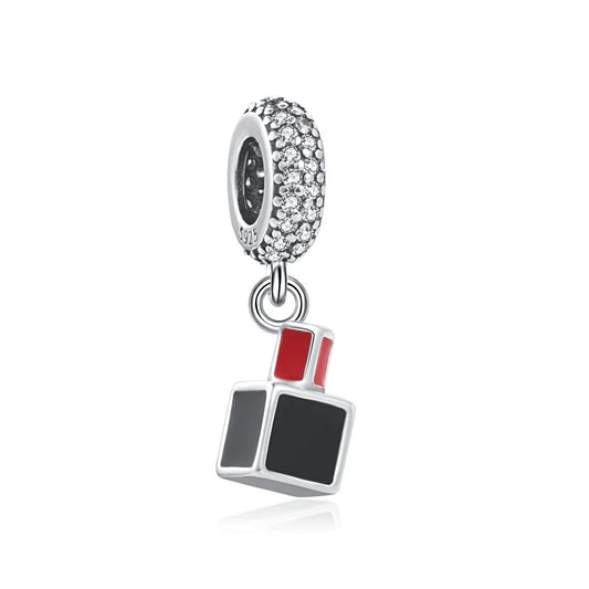 Pink Bead Bag Perfume Lipstick high heels Pendant fit Original Bracelet Accessories DIY Jewelry Women 925Silver Gift Trunk Charm