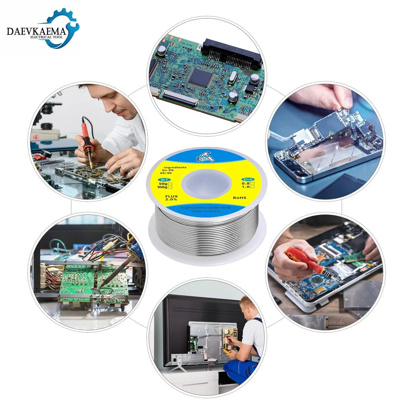 EMA Quality Welding TIN Wire, 60/40 0.8mm 1.0mm, Soldering, Solder Wire Tin Flux For Soldering Welding, Solder Wire
