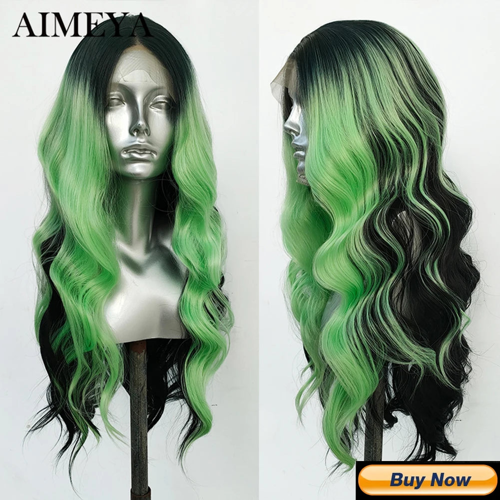 13*4 Synthetic Lace Front Wigs for Women, White Blonde Lace Wig, Heat Resistant Fiber Natural Hairline Cosplay Party Wigs, AIMEYA