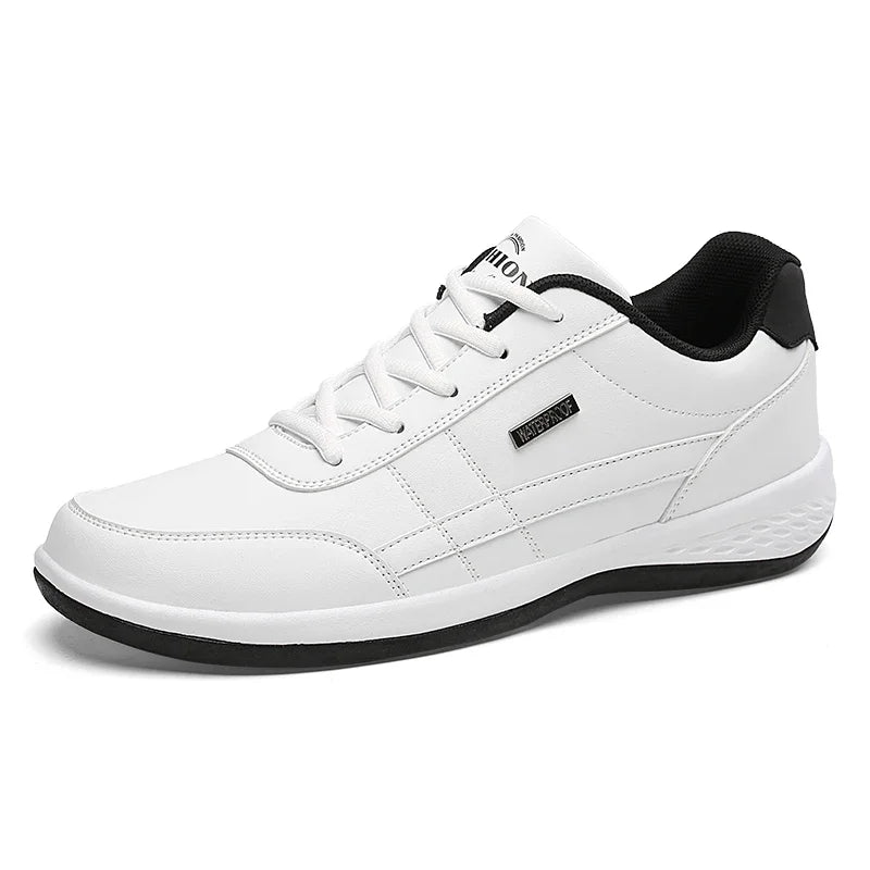 Men Leather Sneaker, Waterproof Casual Comfortable Men's Sneaker, Lace Up Footwear, Vulcanized Man Shoe Masculino, MAEDEF