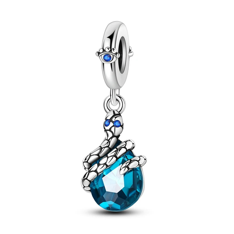 PAMELA Plata de Ley 925 Tortuga Marina Estrella de Mar Delfín Charm Azul Pulpo Concha Cuenta para Pulseras de Charms Originales Joyería del Océano