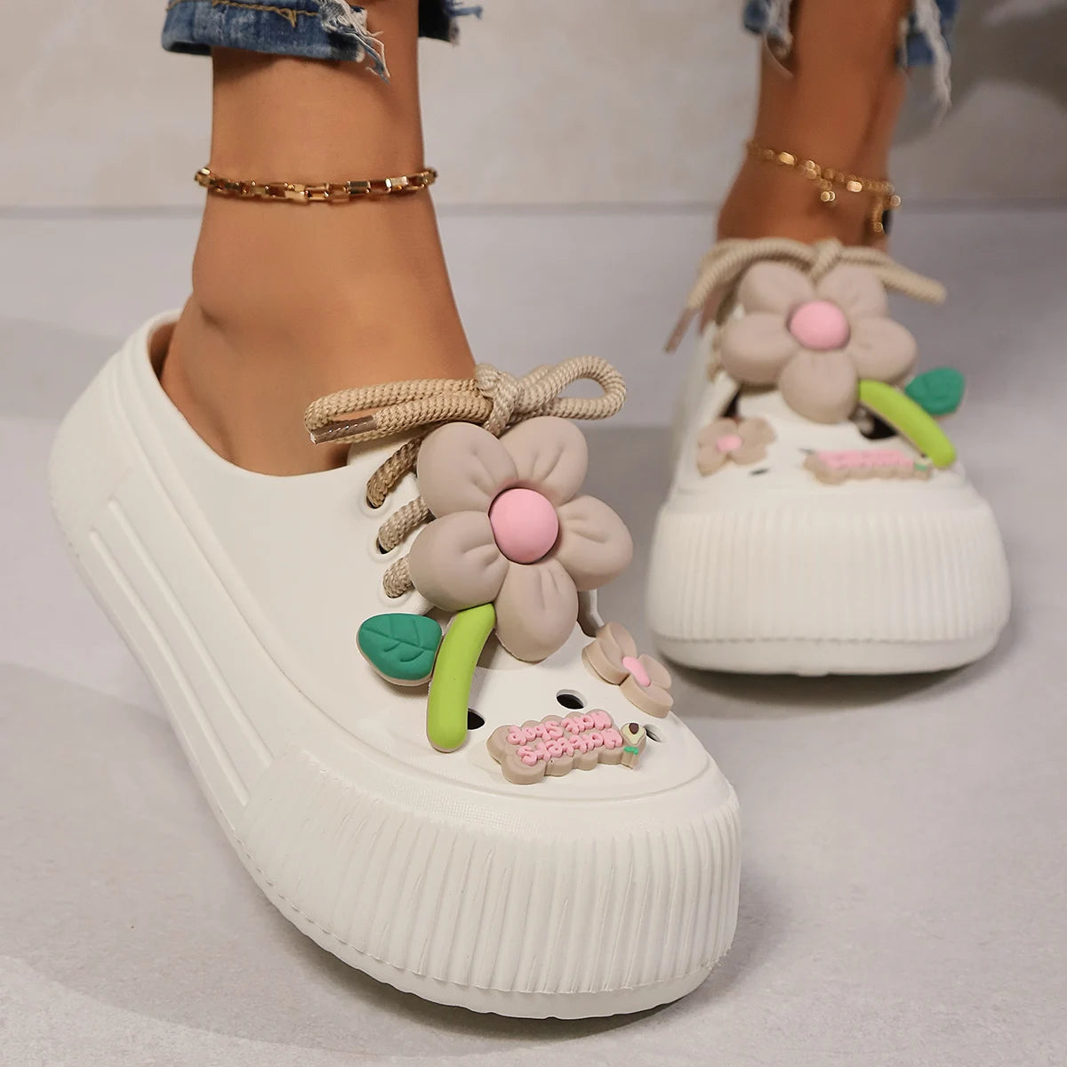 Summer Women Slippers, Cute Decoration Platform Sandals, Casual Outdoor Clogs, Beach Sandal, Non-slip Slides, Indoor Home Shoes 35-42