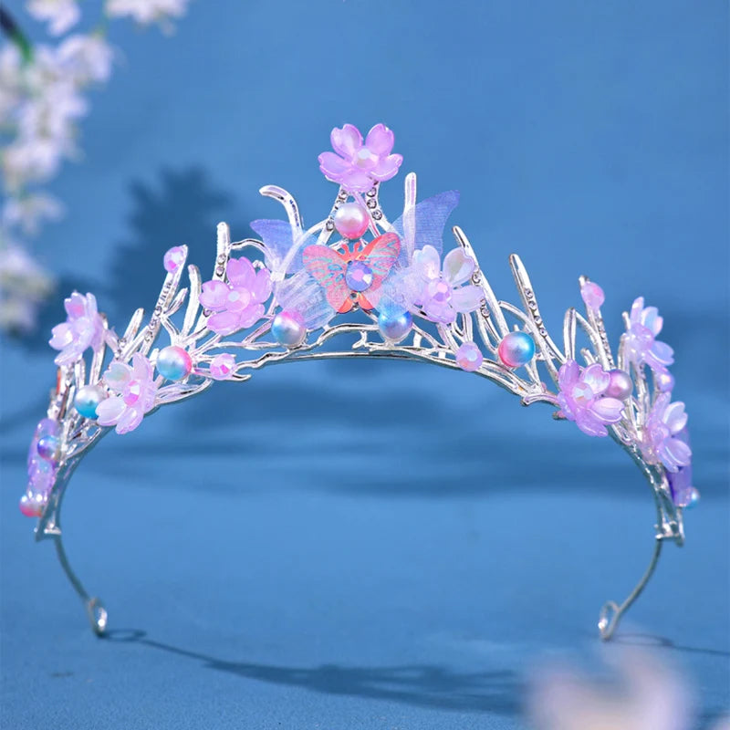 Mermaid Fish Crowns, Ocean Style Costume, Seashell Starfish Hair Accessories for Women Girls, Princess Birthday Party Tiaras