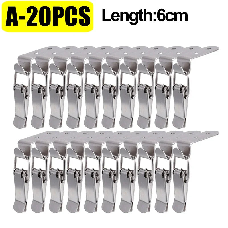 90° Duck-mouth Buckle Lock, Wooden Boxes, Hardware Closure Hasps, Snap Lock Clamp Quick Release Latch for Suitcase Drawers Cabinet