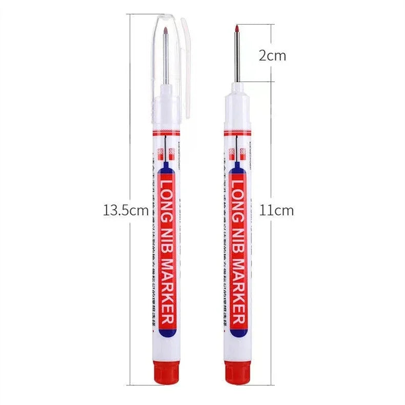 4-80Pcs, 2cm, Waterproof Long Head Markers, Deep Hole Marker Pen for Metal Carpenter, Red/ Black/ Blue/ Green Ink Woodworking Tools