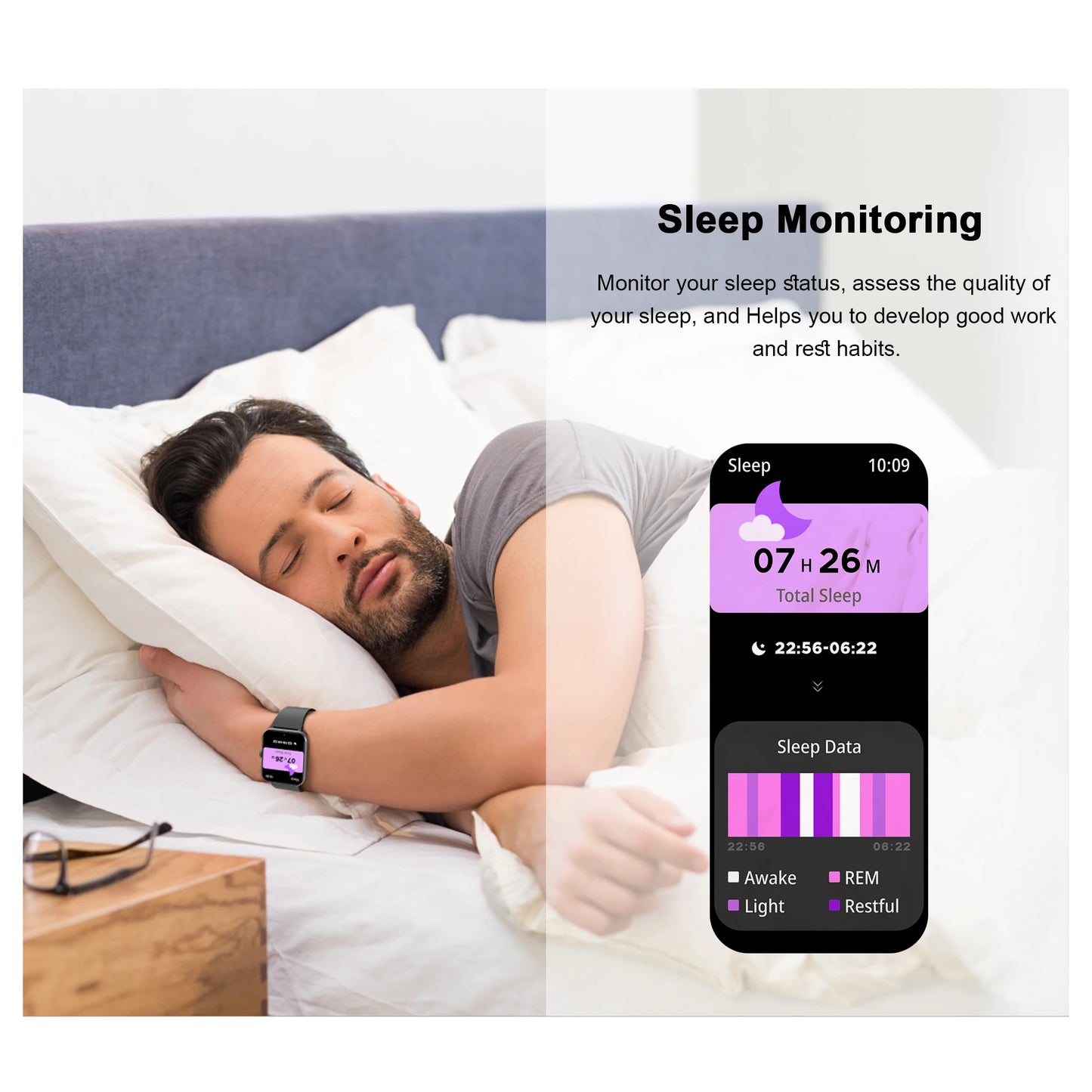 Blackview R50 Smart Watch, Heart Rate Monitor 1.85'' HD Screen, 100+ Sport Modes, Men Women, Outdoor Watch for IOS Android