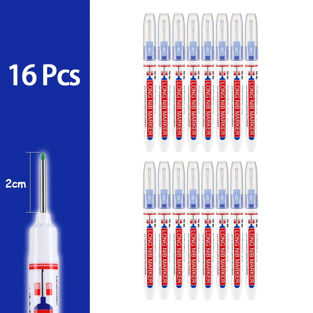 4-80Pcs, 2cm, Waterproof Long Head Markers, Deep Hole Marker Pen for Metal Carpenter, Red/ Black/ Blue/ Green Ink Woodworking Tools
