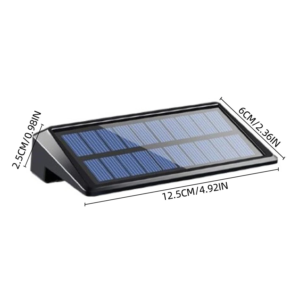 2 Pack Solar Wall Lights, 4 LED Solar Fence Lights, Outdoor Waterproof Solar Deck Lights, Wall Lights for Fence Post Yard Pathway