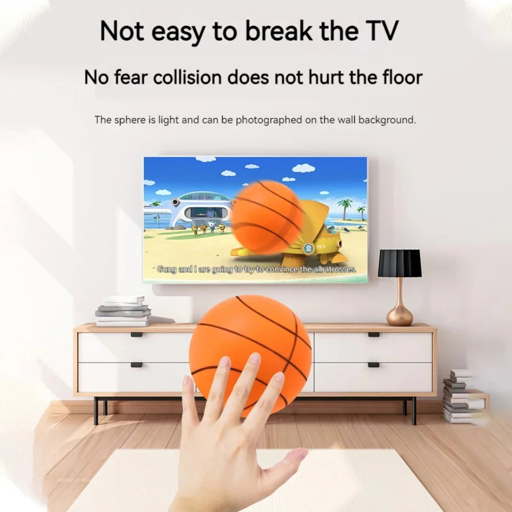 Foam Basketball, Kids Silent Basketball, Bouncing Mute Silent Ball, Bounce Squeezable Mute Bouncing Basketball