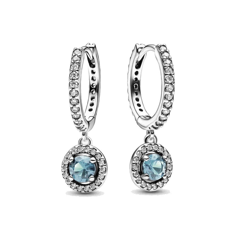 New S925 Silver Colored Zircon Necklace Earrings Suitable for Valentine's Day, Mother's Day, Anniversary Gift DIY Charm Jewelry