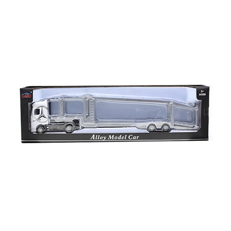 1:50 Diecast Alloy Truck Head Model Toy, Container Truck Pull Back With Light Engineering, Transport Vehicle Boy Toys For Children