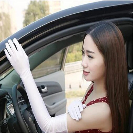 Fashion Long Satin Gloves Satin Opera Evening Party Prom Costume Glove Black White Pink Gray Beige Red New Hot Sale