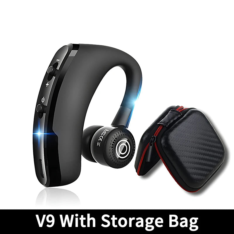 New V8 Wireless Bluetooth Single Earphone With HD Mic Stereo Headset, Handsfree Call Business Headphone For Sports Driving Travel