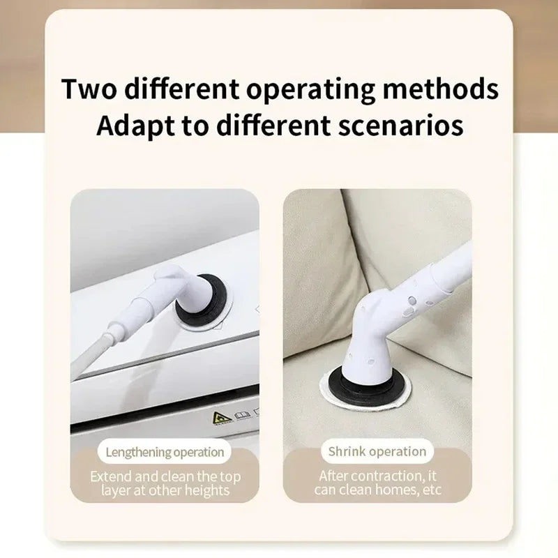 2000mAh, 6-in-1 Electric Cleaning Brush, Wireless Intelligence Rotary Cleaning Brush, Shower Clean Brush, Kitchen Bathroom, MIJIA