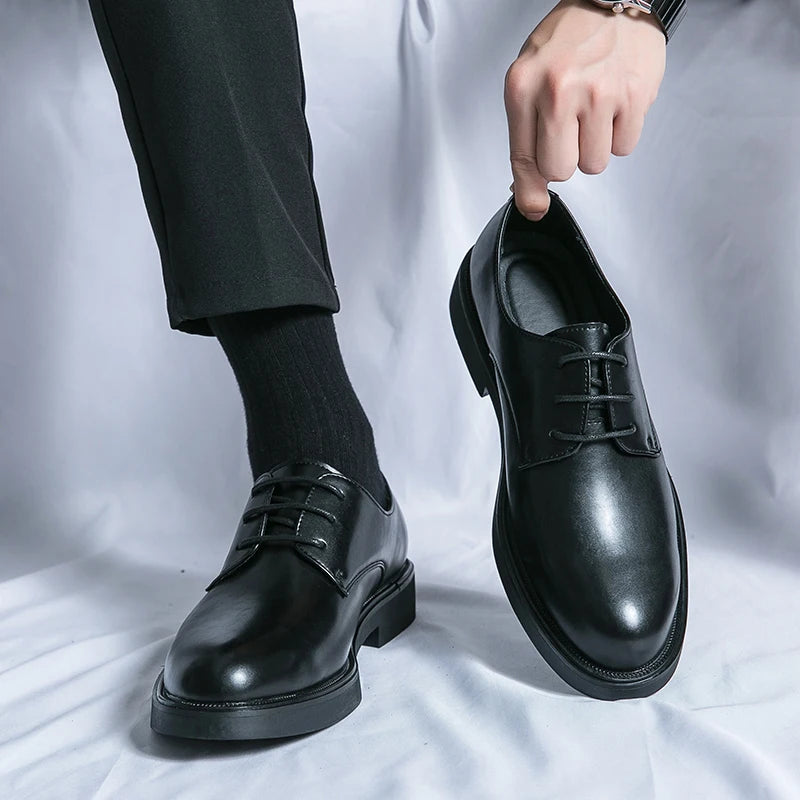 Spring Autumn Soft Sole Comfortable Casual Shoes, Men's Outdoor Hiking Travel Shoes, High End High Quality Men's Suit Dress Shoes