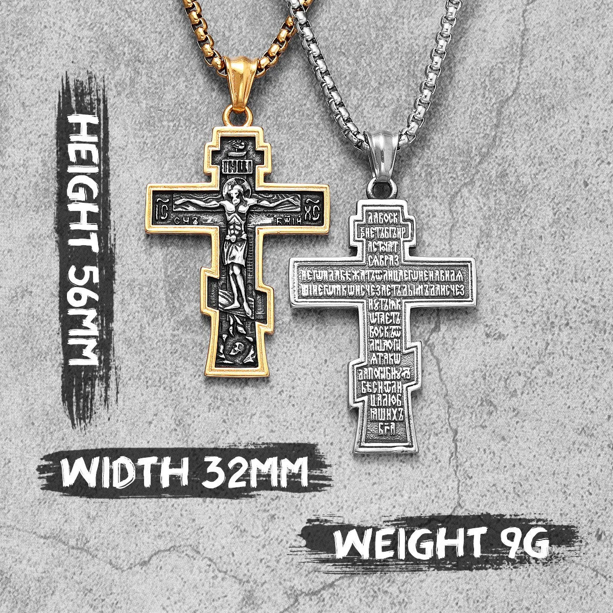 INRI Jesus Cross Amulet Stainless Steel Men Women Necklaces Pendants Chain Amulet Punk Trendy Jewelry Creativity Gift Wholesale