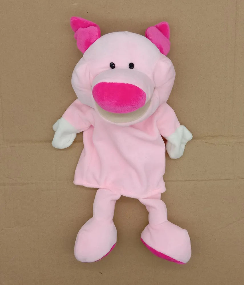Cartoon Animal Hand Puppet Parent-child Game Doll, 35cm, Stuffed Gaming Doll, Lion Elephant Pig Appease Toys, Birthday Gifts For Children