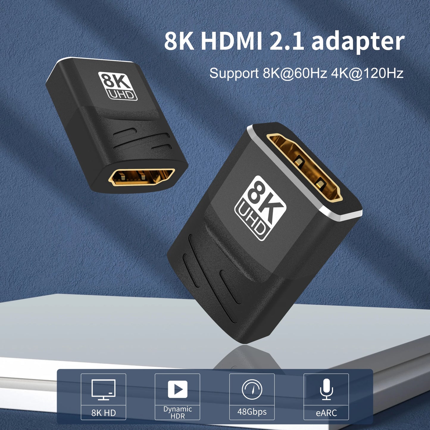 HDMI-Compatible Adapter, Mini/Micro HDMI To HDMI Adapter, 8K 60Hz 4K 120Hz/144Hz Male To Female Converter For HDTV Laptop PS5
