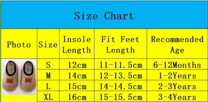 Autumn Winter Warm Baby Slippers, Toddler Plush Floor Sock Shoes, Boys Girls Soft Anti-slip Walking Shoes, Indoor Home Kids Socks