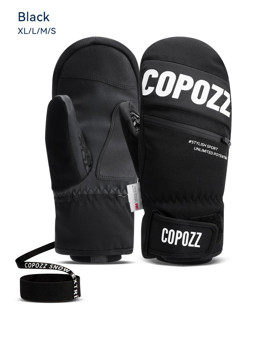 3M Thinsulate Thick Adult Teenage Professional Snowboard Ski Gloves, Windproof Winter Warm Thermal Snow Mittens, Snowmobile Gloves, COPOZZ
