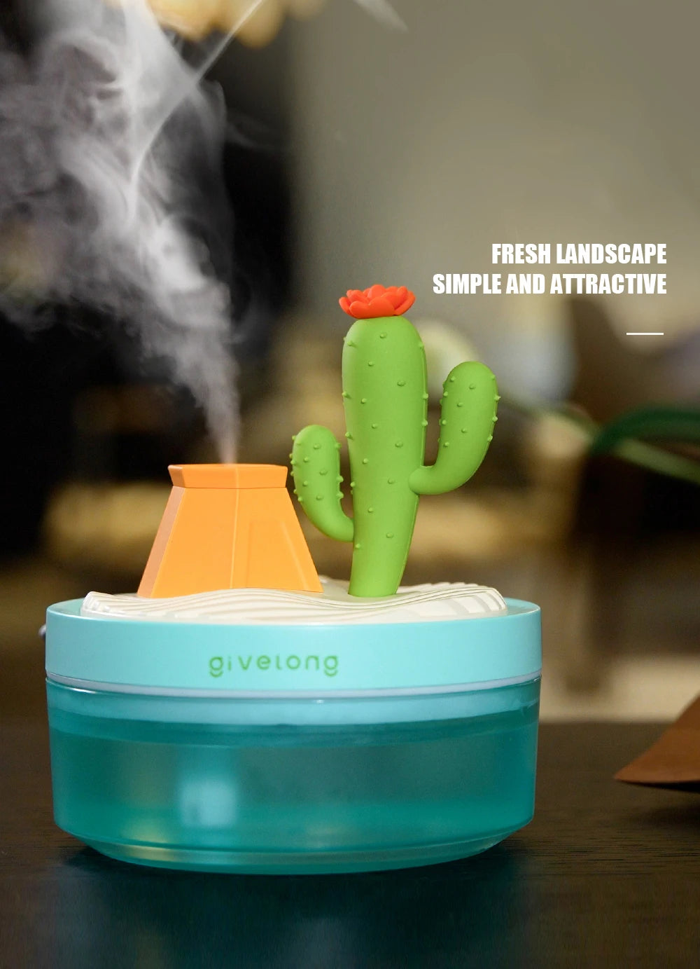 Landscape Air Humidifier, Small Spray Hydration Household Silent Bedroom Desktop Car USB Aromatherapy Humidifiers, Diffuser