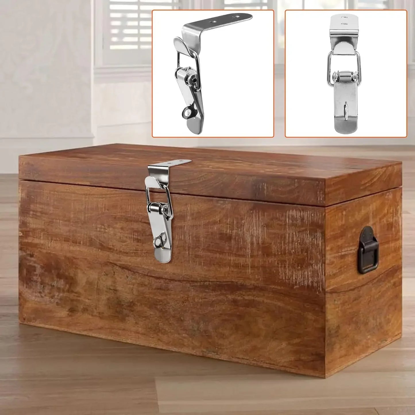 90° Duck-mouth Buckle Lock, Wooden Boxes, Hardware Closure Hasps, Snap Lock Clamp Quick Release Latch for Suitcase Drawers Cabinet