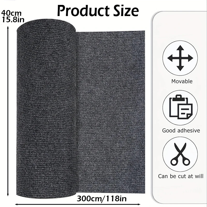 40cmX3m Kitchens Bedroom Rug, Water Uptake Home Decor Self-adhesive Room Decoration Bathroom Rugs, Solid Color Carpet For Living Room