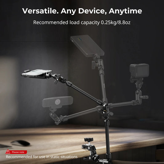 SmallRig Brazo Mágico de Escritorio con Abrazadera de Cangrejo, Brazo Articulado Ajustable para Smartphones, Cámaras Web y Cámaras de Acción 4766